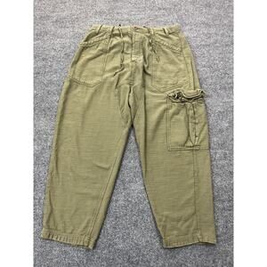 Free People Bay To Breakers Cargo Pants S Harem Lagenlook Boho Baggy Pine Green